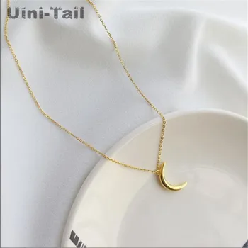 Uini-Rep vroče novih 925 sterling srebro preprost zlata luna ogrlica korejski moda plima tok visoke kakovosti študent nakit ED292