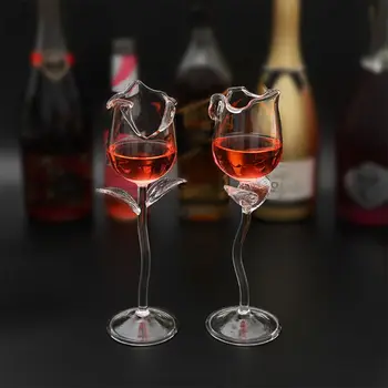 Fancy Kelih Rdeče Vino Vino Cocktail Očala, 100 ml Rose Cvet Obliko Kozarec Vina