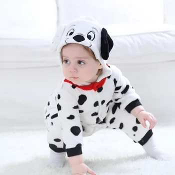 Dalmatians Cosplay Kostum Za Otroka, Otrok Zimsko Darilo Živali Kigurumis Homewear Zadrgo Jumpsuit Dekleta Kawaii Kuža Pes Pižami