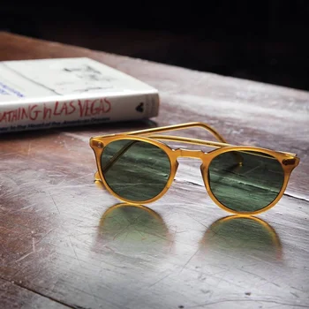 Vintage Okrogle Očala O'malley sončna Očala Moški Ženske Klasične blagovne Znamke Oblikovalec 2020 Slaven Odtenki OV5183 Polarizirana sončna Očala