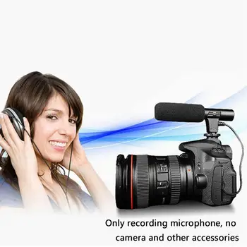 MIC-01 Stereo Kamere Mikrofon za Nikon Canon DSLR Fotoaparat, Računalnik, RAČUNALNIK, Mobilni Telefon Mikrofon za Xiaomi iphone 8 X Samsung