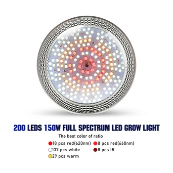 2020 Novo 150W LED Grow Light Celoten Spekter Fitolamp 200LEDs Rastlin Raste Žarnice svetila za Cvetje, Semena Rastlin, ki Rastejo v Zaprtih prostorih Polje