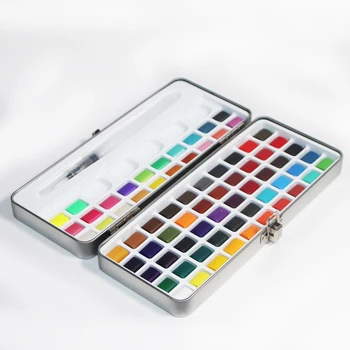 Visoka Kakovost 50/72/90 Barve Trdna Akvarel Barve Nastavite Osnovne Neone Bleščice Akvarel Barve za Risanje Umetnosti Barve Blaga