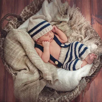 Mehko Newborn Baby Fotografija Rekviziti Baby Klobuk Baby Skp Baby Girl/Boy Oblačila Novorojenčka Kvačkane Obleke