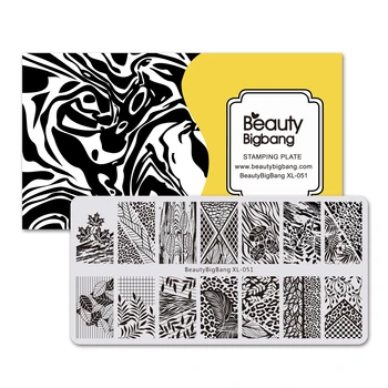 Beautybigbang 8PCS Set Lakov za Tiskarske Plošče Živali Cvet Trak Zajec Slika 6*12 cm Lepoto Bigbang Nail Art Predlogo Matrica