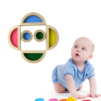 Mavrica Akril Lesena Gradnja Blokov, Otroška Izobraževalna Igrača Montessori Otroci igrače