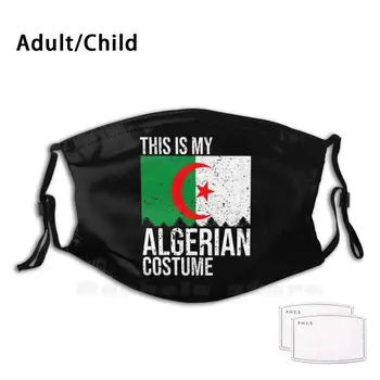 To Je Moj Alžirski Zastavo Kostum Za Noč Čarovnic Odrasle Otroke Proti Prahu Filter Diy Masko Alžirija Alžirski Alžirski Zastavo, Zastavo