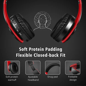 HI-fi Brezžične Slušalke Bluetooth Stereo Slušalke za Glasbo Slušalke FM SD Šport Slušalke Z Mikrofonom Za PC /Telefon /MP3 Avdio