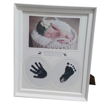 Foto okvirji Odtis Odtis Komplet Baby Memento Črnilo Foto Okvir Kompleti Otroška trgovina s Spominki Predal Inkless Handprint Litje