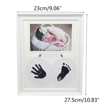 Foto okvirji Odtis Odtis Komplet Baby Memento Črnilo Foto Okvir Kompleti Otroška trgovina s Spominki Predal Inkless Handprint Litje