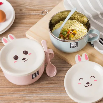 Risanka Zajec Kawaii Bento Polje Japonski Slog Hrane Posode Za Otroka Iz Nerjavečega Jekla Potovanja Prenosni Znajde V Naši Malici Plastike
