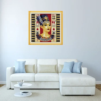 11CT 14CT Belo Krpo Navzkrižno Šiv Komplet Ročno Egiptovske Kraljice Majhen Preprost Vezenje Pohištvo Šivanje Dekorativni Vezenje