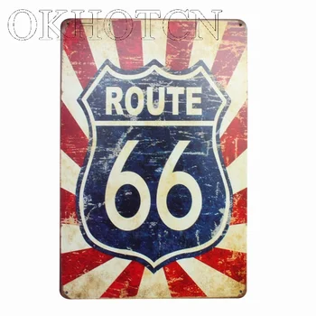 20*30 cm Retro Plaketo Nas Route 66 motorno kolo, Kovinski Tin Znaki Steni Plakat Doma Dekor Plošče Bar Klub Dekoracijo Sten Slikarstvo