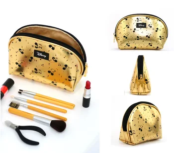 Disney Minnie Mouse prenosno kozmetično do vrečko večnamenski shranjevanje kovancev, zlato zaporno torbici risanka Mickey Mouse Ličila PU