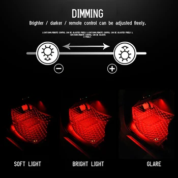 LED za Ambient Svetloba Avto Notranje Talne Stopala Lučka USB vtičnico za Vžigalnik RGB APP Remote Glas Glasbe za Nadzor Auto Vzdušje Luči
