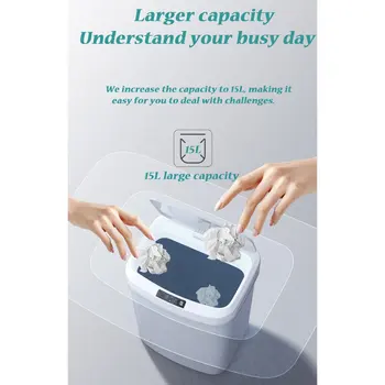 Samodejno Touchless Smart Infrardeči Senzor Gibanja za Smeti Koš za smeti Kuhinja Smeti Doma, koši za smeti