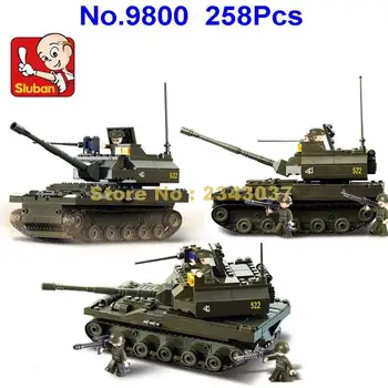 Sluban 258pcs vojaške vojske k-9 tank gradnik Igrača