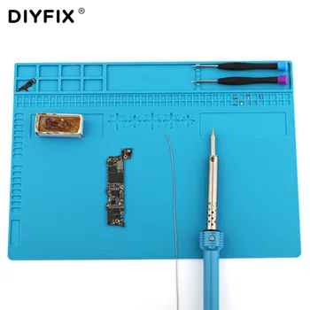 DIYFIX Toplotno Odporno Izolacijo Desk Vroč Zrak Pištolo Postaja Mat Mehko Silikonsko Blazinico Mobilni Telefon BGA Spajkanje DIY Orodja za Popravilo