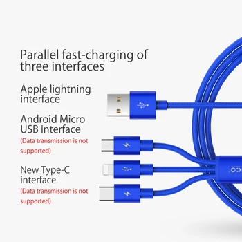 ORICO H3S 3 v 1, USB Kabel USB A na Mikro B/Tip C/Lighting Kabel za Polnjenje za iPhone XS XR 7 Huawei P20 Xiaomi 8