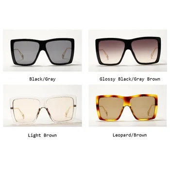Oversize Črni Kvadrat sončna Očala Ženske Modni Kristalno Okvir Svetlo Rjava sončna Očala Moških Očala Letnik Odtenki UV400 Oculos