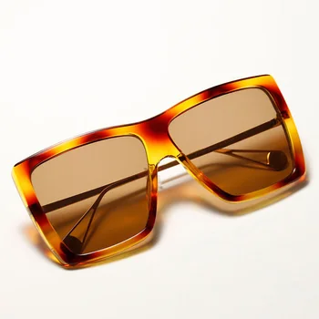 Oversize Črni Kvadrat sončna Očala Ženske Modni Kristalno Okvir Svetlo Rjava sončna Očala Moških Očala Letnik Odtenki UV400 Oculos