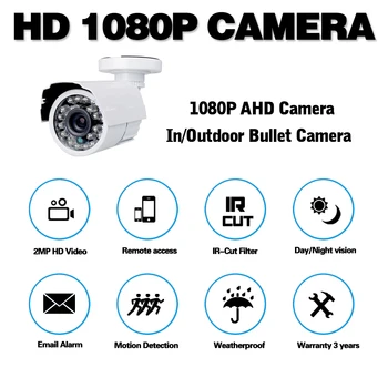 Polni delovni Čas Barvo Zunaj Varnosti Ip Kamero AHD Sony Senzor CCTV Video Nadzor, Kamere, Analogni Bullet Fotoaparat na Prostem 1080P