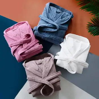 Pozimi Podaljšali Haljo Moški Ženske Toweling Terry Hooded Haljo Bombaž Kopalni Plašč Soft Prezračevanje Sleeprobe Priložnostne Toplo Homewear