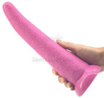 26.5 cm ukrivljen velik dolg dildo ox rog design mehki silikonski penis grobo površino analni čep sesalna g spot spodbujanje muco seks igrače