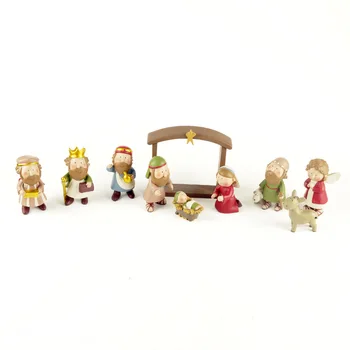 Zbirka Krščanskih Mini Določa 10pcs Božičnih jaslic vključuje Jasli, Jožef, Jezus, Marija in Wisemen