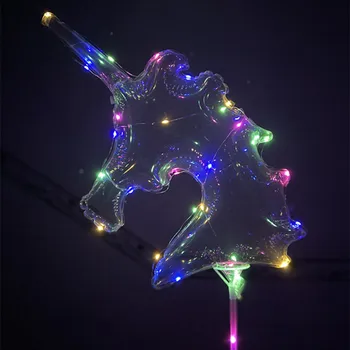 Ročaj Led Božično Drevo Srca Balon Svetlobna Pregleden Samorog Poroko, Rojstni dan Okraski Otrok LED Luči Balon