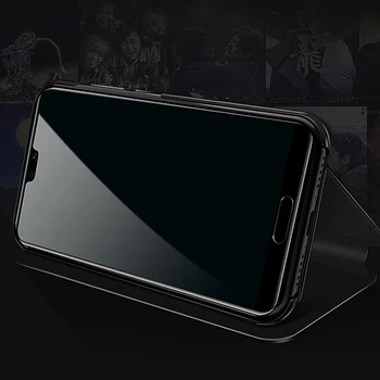 Za Samsung A21S Primeru Luksuznih Projekcijska Stojala Ogledalo Primeru Telefon Za Samsung Galaxy A21S Primeru za 6,5 palčni A 21S A21 S Usnja Fundas