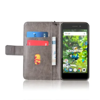 Flip Usnjena torbica Za Digma LINX A453 3G Fundas Natisnjeni Cvet Posebne denarnice stojalo primeru s Traku