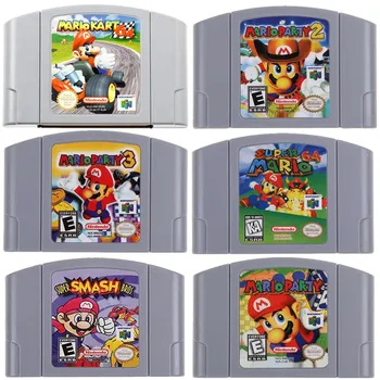 Super Smash Bros Mario Stranka 2 3 Marioed Kart 64 Igra Kartice 2 za Nintendo 64 Video Igre Vložkov N64 Konzole angleški ZDA/EU