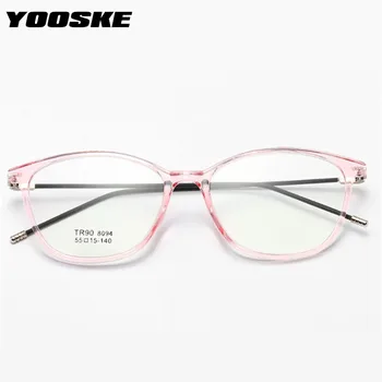 YOOSKE TR90 Očal Okvir Ženske Retro Ultralahkih Mačka Oči Očala Okvirji za Moške, Modni ženski Dodatkov Ponaredek Očala