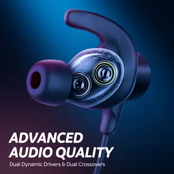 SoundPEATS Force Pro Bluetooth Brezžične Slušalke CVC Vgrajen Mikrofon Stereo Super Bass v Uho Magnetni Šport Čepkov 22H Igralec
