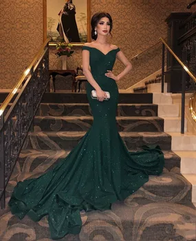 Zelena Večerne Obleke 2020 morska deklica Proti-Vrat Off Ramo Formalno Dubaj Savdska arabski Dolge Večerne