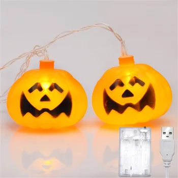OUTELA Prostem Nepremočljiva Halloween Pumpkin Lantern LED Rumeno Luč Niz Luči