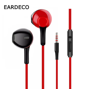 EARDECO V Uho Žične Slušalke 3,5 mm Stereo Bas Slušalke in-ear Slušalke Glasbe Čepkov Žice z Mic za Mobilni Telefon, MP3, MP4