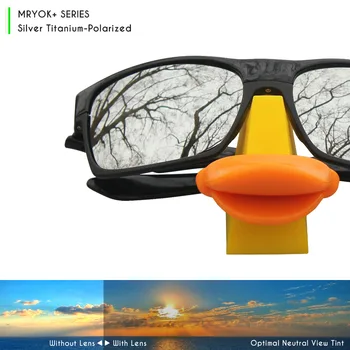 Mryok+ POLARIZIRANA Upreti morsko vodo Zamenjava Leč za Oakley Minuto 2.0 sončna Očala, Srebro, Titan