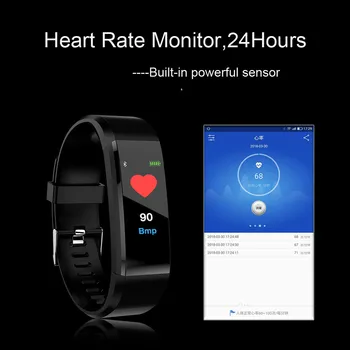 Fitnes Tracker Barvni Zaslon Monitor Srčnega utripa, Krvnega Presure Pametna Zapestnica SOS Smartwatch Športno ročno uro Za Android Telefon
