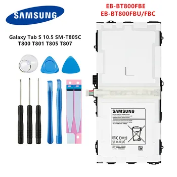 Originalni SAMSUNG Tablični EB-BT800FBE EB-BT800FBU/FBC baterija Za Samsung Galaxy Tab S 10.5 SM-T805C/T800/T801/T805/T807+Orodja