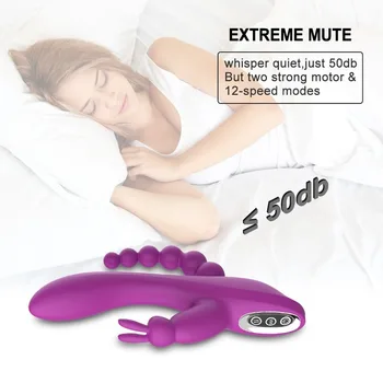 Vibrator 3 V 1 Vibrator Rabbit Nepremočljiva USB Magnetni Polnilna Analni Vibrator za Klitoris Sex Igrače za Ženske Parov Seks Shop