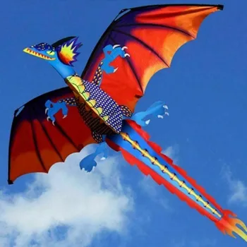 Dragon Obliko Zmaji Prostem Pisane 3D Zmaj Letenje Zmaj s 100 m Rep Skladu Otroci, Otroci Igrače