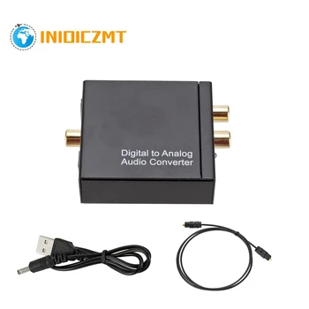 Digitalno Analogni Stereo Audio Converter Ojačevalnik Dekoder Koaksialni Optični Signal, da RCA R/L 3.5 mm z DAC Adapter