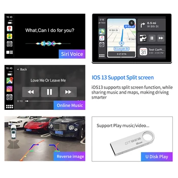 2021 Carlinkit 2.0 Brezžični CarPlay Android Auto za Audi Avto igra A7 S7 2009-2018 MMI IOS 14 Mrrorlink Airplay Vzvratno Kamero