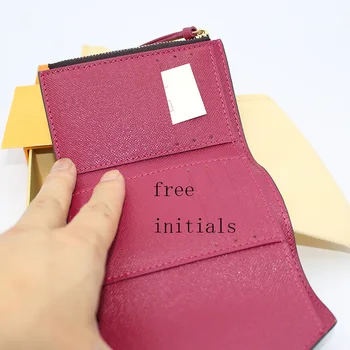 Visoko kakovost denarnice, ženske kartico vrečko master oblikovanje blagovne znamke kratek denarnica z šatulji vrečko za prah brezplačno meri začetnice