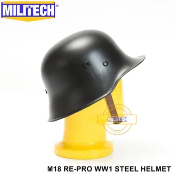 MILITECH Svetovni Vojni Eno Črno nemški M18 Čelada Black M18 nemški Repro zaščitne Čelade Velika Vojna Črna nemška Čelada