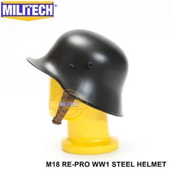 MILITECH Svetovni Vojni Eno Črno nemški M18 Čelada Black M18 nemški Repro zaščitne Čelade Velika Vojna Črna nemška Čelada