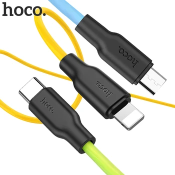 HOCO Fluorescentna Silikona, USB Kabel za iPhone 12 11 Xs Max 8 7 6 Plus Tip C Chager za Samsung Xiaomi Huawei usb Polnjenje Žice