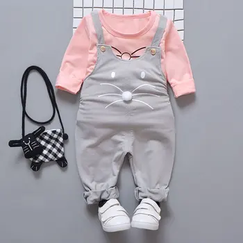 Newborn Baby Dekleta Obleke, Kompleti Moda Pomlad Obleko T-majica + Hlače Obleka Dojencek Dekliška Zunaj Nositi Športni Obleko Oblačila Sklop